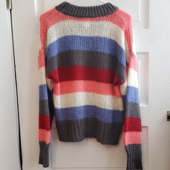 Striped Knit Sweater Large - Picture 4 of 5